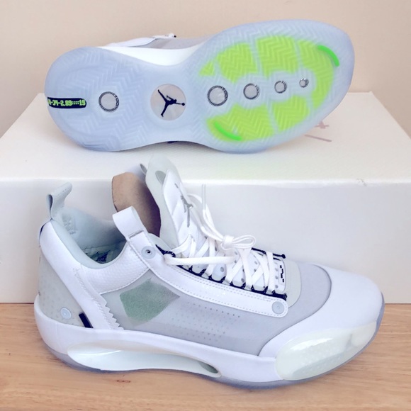 NIKE AIR JORDAN XXXIV LOW ‘PURE MONEY’ SNEAKERS - Picture 11 of 15